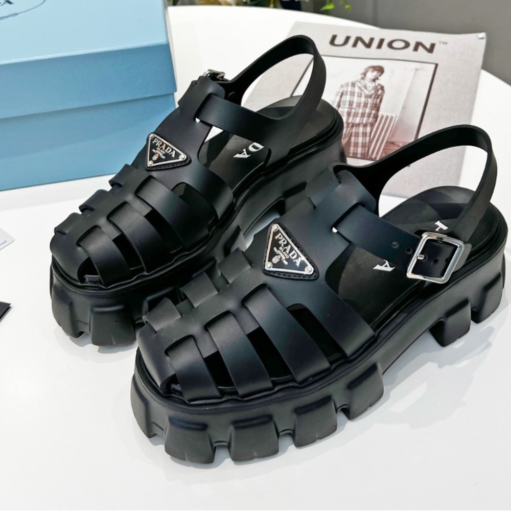 Prada Black Chunky Sandals